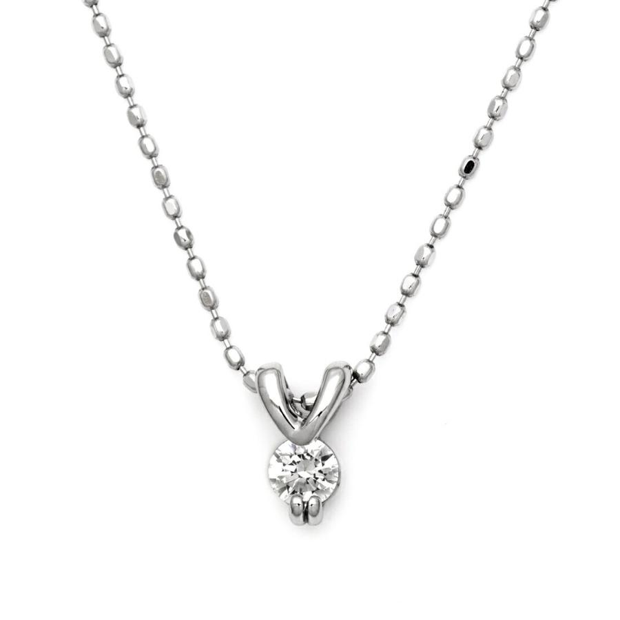 ペンダント ダイヤモンド 0.1ct ネックレス カットボールチェーン 
