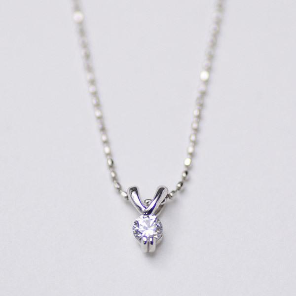 ペンダント ダイヤモンド 0.1ct ネックレス カットボールチェーン 