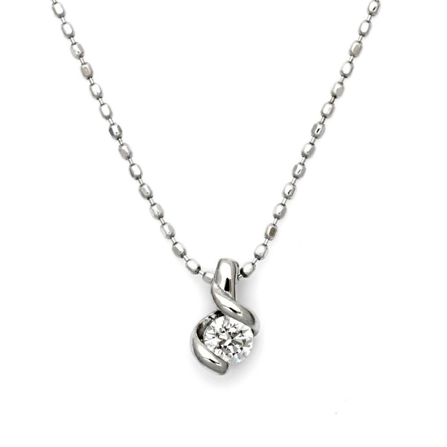 ペンダント ダイヤモンド 0.1ct ネックレス カットボールチェーン 