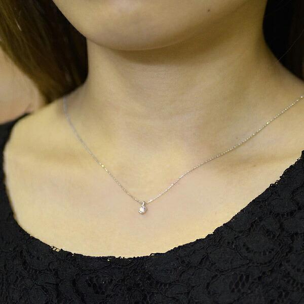 ペンダント ダイヤモンド 0.1ct ネックレス カットボールチェーン 