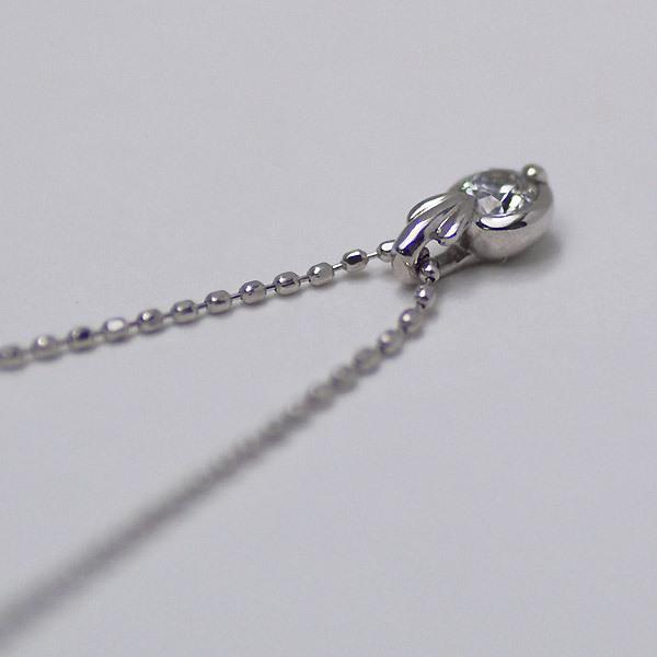 ペンダント ダイヤモンド 0.1ct ネックレス カットボールチェーン 