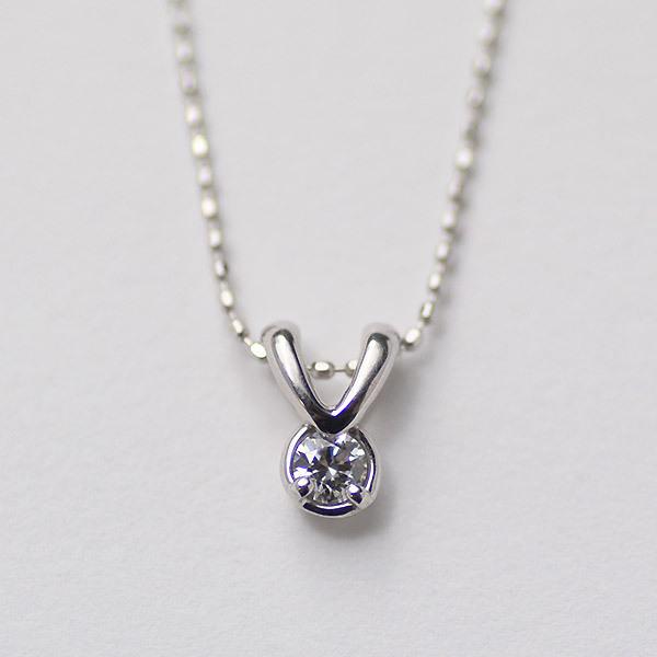 ペンダントトップ ダイヤモンド 0.1ct ネックレス PT900・K18・K10選択