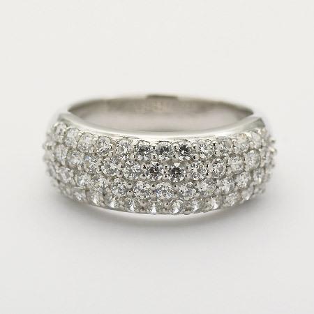 パヴェリング 指輪 レディース ダイヤモンド 1カラット プラチナ