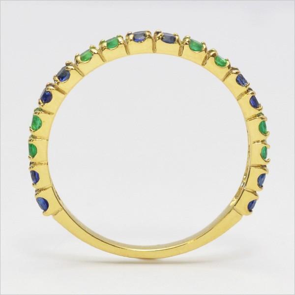 限定受注 指輪 エタニティリング ブルーサファイア エメラルド PT900