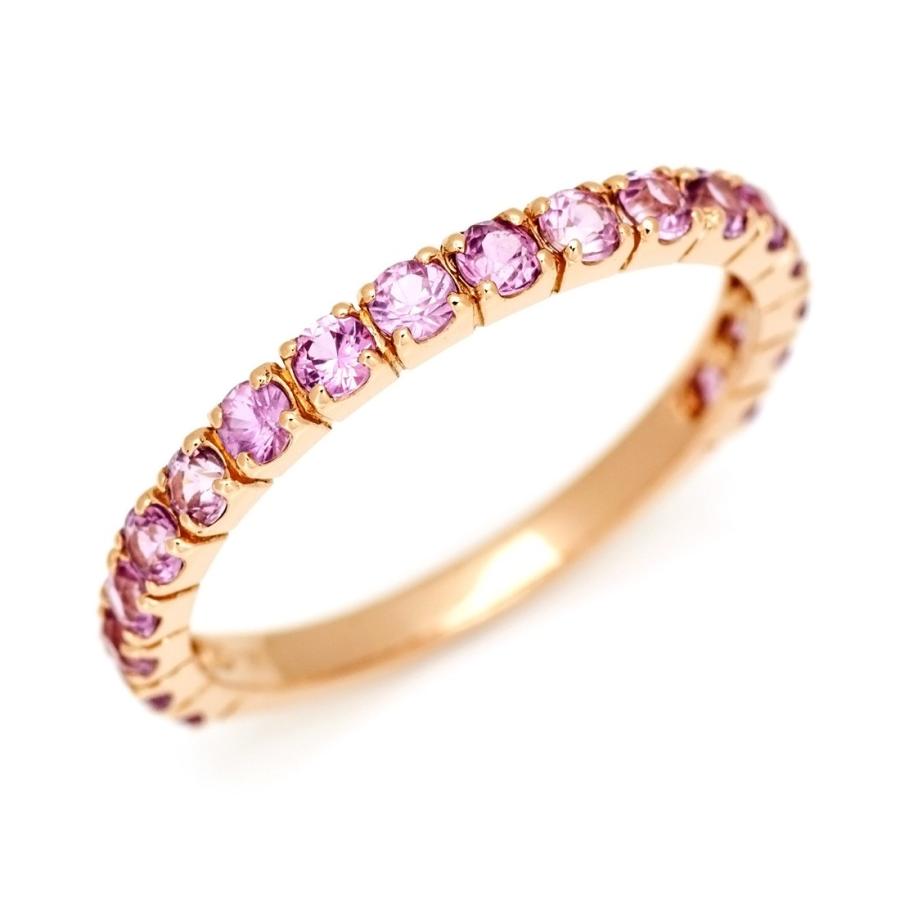 限定受注 指輪 エタニティリング ピンクサファイア PT900・K18・K10