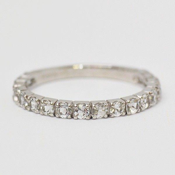 限定受注 指輪 エタニティリング ホワイトトパーズ PT900・K18・K10