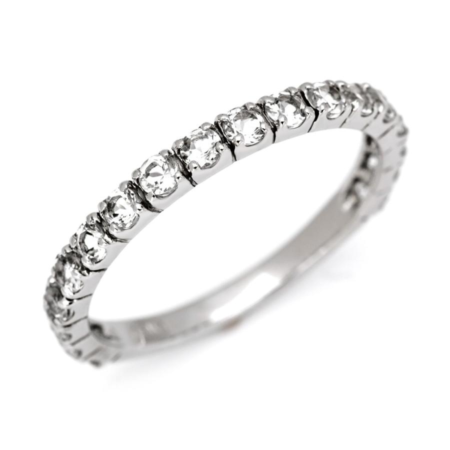 限定受注 指輪 エタニティリング ホワイトトパーズ PT900・K18・K10