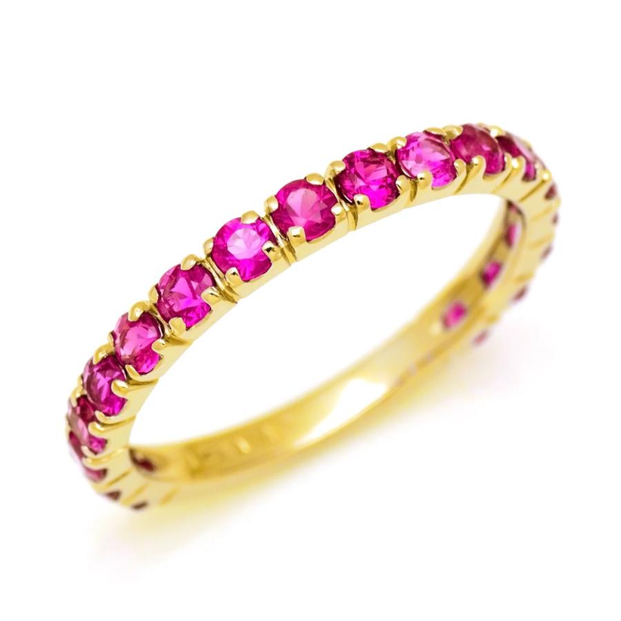 限定受注 指輪 エタニティリング ピンクサファイア PT900・K18・K10