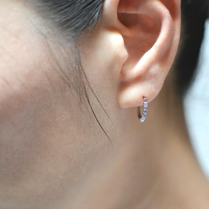 スナップピアス タンザナイト エタニティ イヤリング 両耳用 PT900