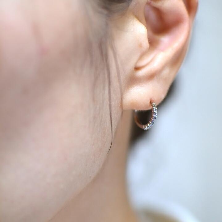 スナップピアス タンザナイト エタニティ イヤリング 両耳用 PT900 