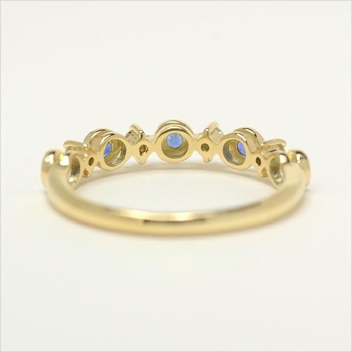 指輪 リング ブルーサファイア ダイヤモンド ゴールド K10 レディース