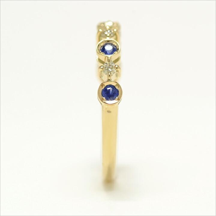 指輪 リング ブルーサファイア ダイヤモンド ゴールド K10 レディース