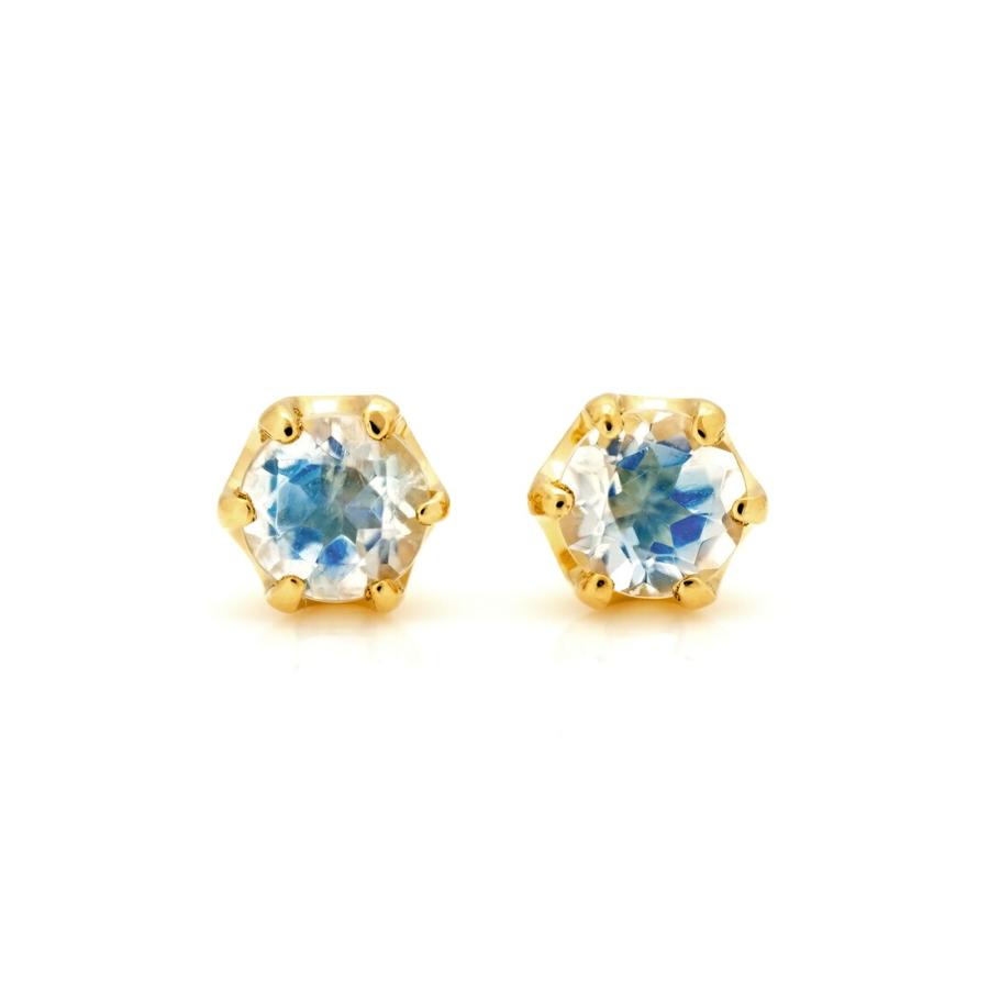 スタッドピアス ブルームーンストーン ゴールド K18 レディース 18K 18 