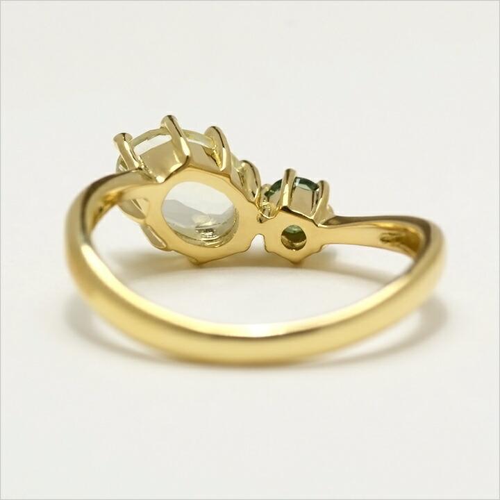 指輪 リング グリーンアメシスト グリーントルマリン PT900・K18・K10