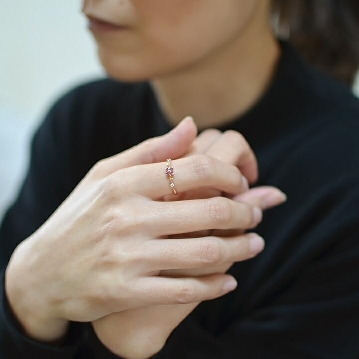 セール☆ピンクトルマリン１.２０ｃｔデザインリング（指輪） リング 指輪 ピンクトルマリン ダイヤモンド ゴールド K10