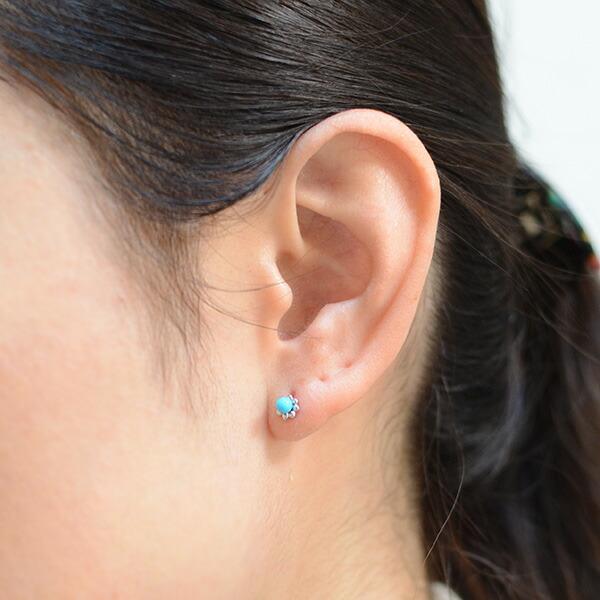ターコイズ18Kスタッドピアス スタッドピアス ターコイズ ゴールド K18 レディース 18K 18金