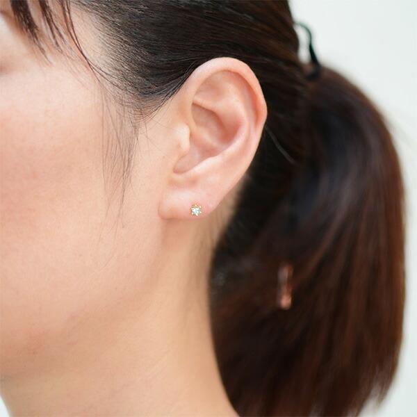 スタッドピアス アクアマリン K18 ゴールド reginetta レディース 18K 