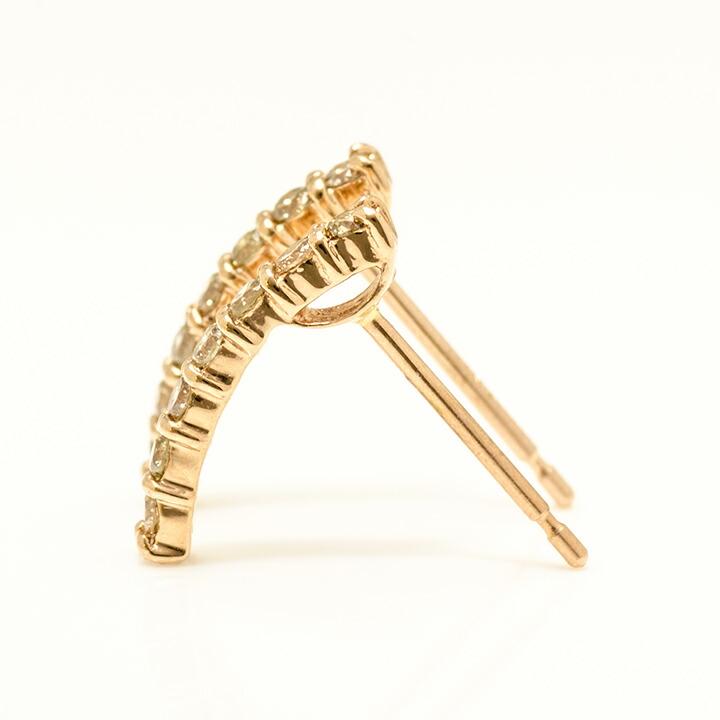 ピアス　ブラウン　ダイヤ　K18　18金　スタッド PT/K18PGブラウンダイヤ ピアス スタッドピアス 【0.4ct