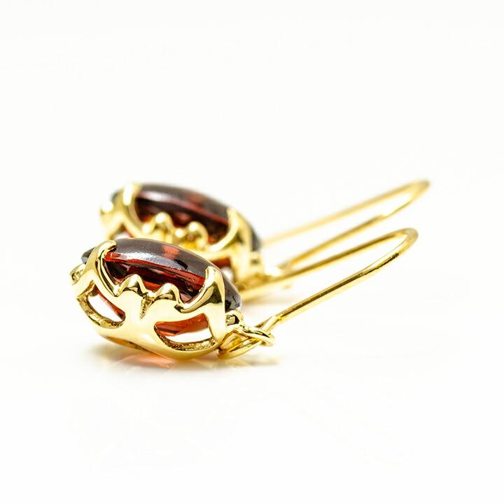 フックピアス ガーネット fresco イヤリング 両耳用 PT900・K18・K10 