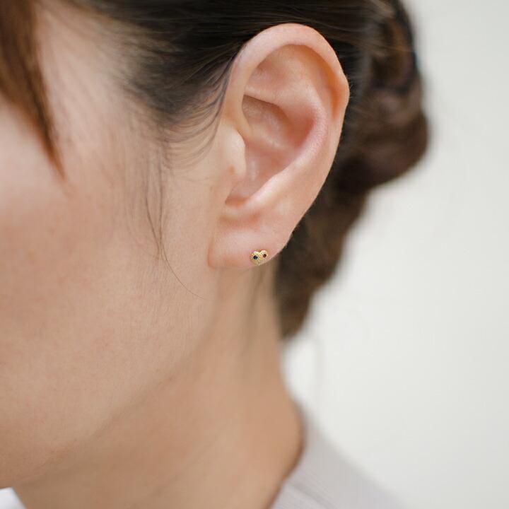スタッドピアス トリコロール ハート certo イヤリング 両耳用 PT900 