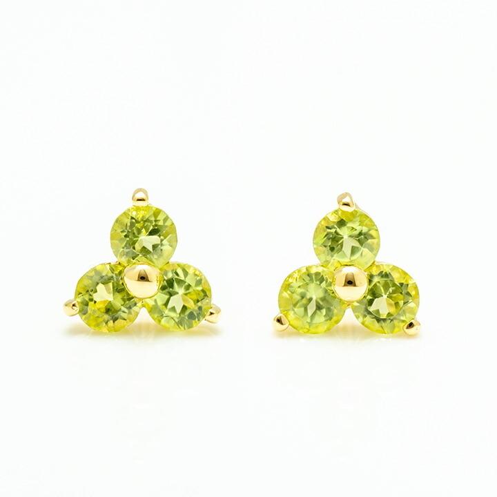K18 ピアス ペリドット 18金刻印あり 天然石 ゴールド スタッド K18ピアス ペリドット 18金刻印あり 天然石 ゴールド ストレート