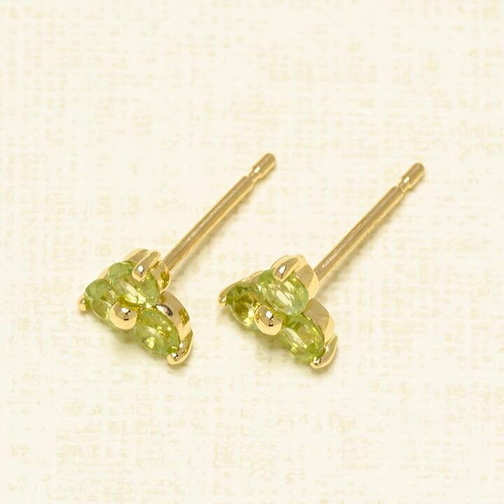 K18　ペリドット　天然石　イエローゴールド　フラワーピアス 楽天市場】ペリドット ピアス 18k K18イエローゴールド 18金