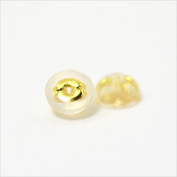 スタッドピアス ペリドット フラワーモチーフ ゴールド K18 8月