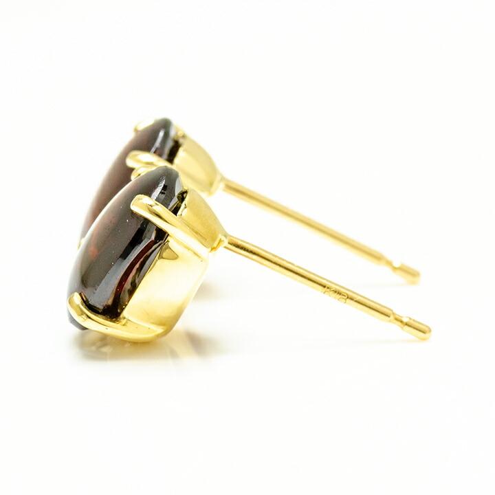 スタッドピアス ガーネット イヤリング 両耳用 PT900・K18・K10選択可