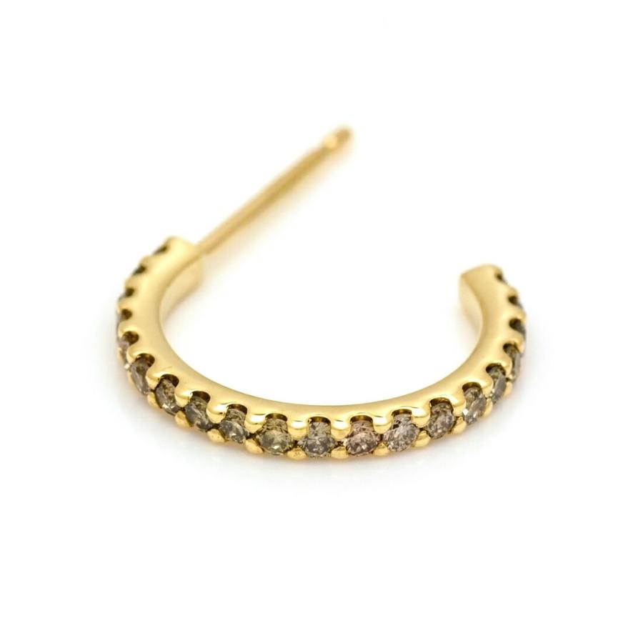 スタッドピアス エタニティ ブラウンダイヤモンド 0.2ct イヤリング 