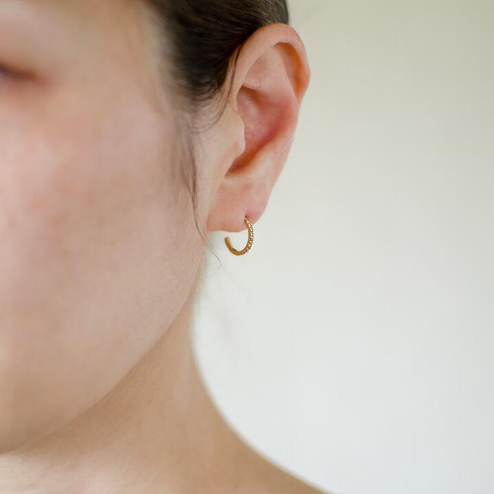 スタッドピアス エタニティ ブラウンダイヤモンド 0.2ct イヤリング 