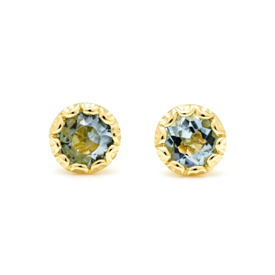 スタッドピアス アクアマリン levita イヤリング 両耳用 PT900・K18 