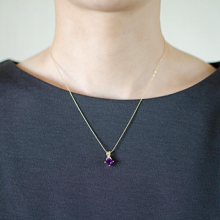 ペンダントトップ アメシスト liana ゴールド K18 レディース 18K 18金 