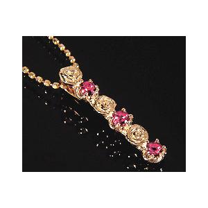 ペンダントトップ ルベライト 薔薇 rosa ネックレス PT900・K18・K10 
