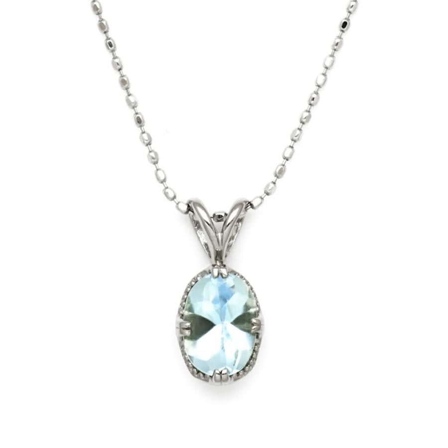 ペンダントトップ ブルートパーズ drop ネックレス PT900・K18・K10