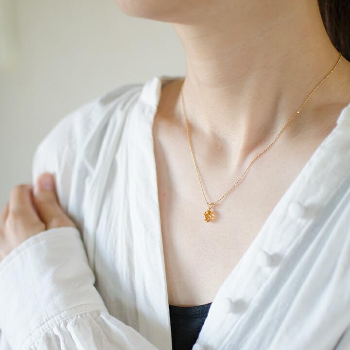 ペンダントトップ シトリン drop ゴールド K18 レディース 18K 18金