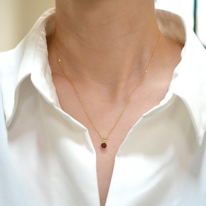 ペンダントトップ ガーネット ペリドット burrona ゴールド K18