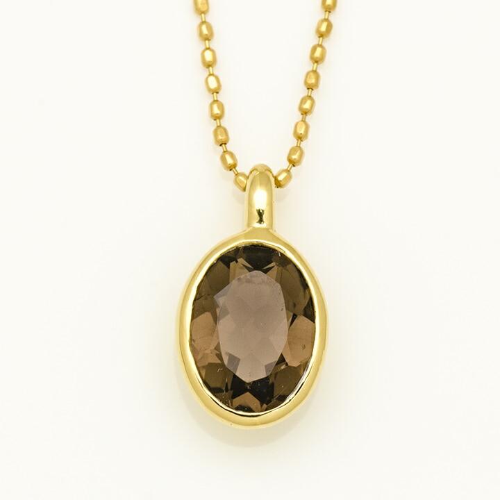 K18 スモーキークオーツネックレストップ
