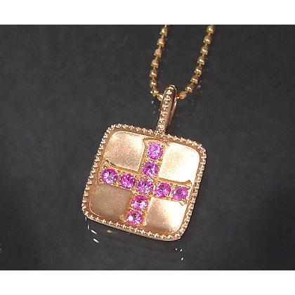 K18 ピンクサファイア ペンダントトップ greco 9月誕生石 アクセサリー