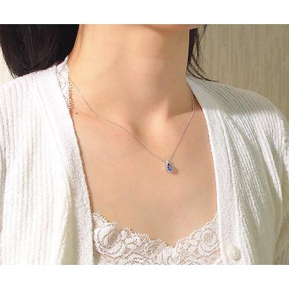 ペンダントトップ タンザナイト ダイヤモンド goccia ネックレス PT900