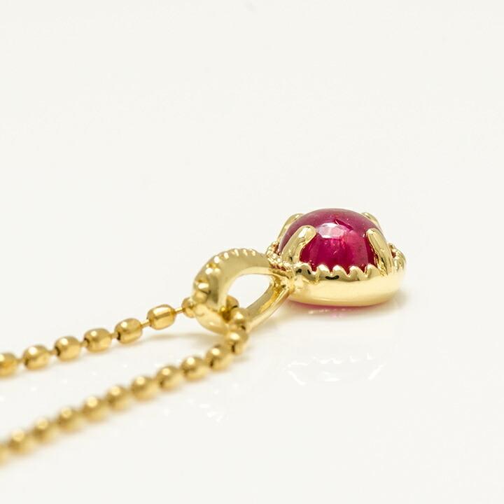 ペンダントトップ ルビー カボション amaretto ネックレス PT900・K18 