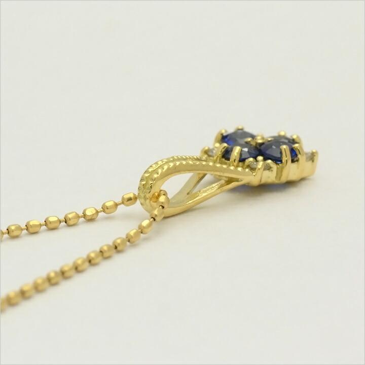 ペンダントトップ ブルーサファイア ダイヤモンド 花 フラワー bouquet