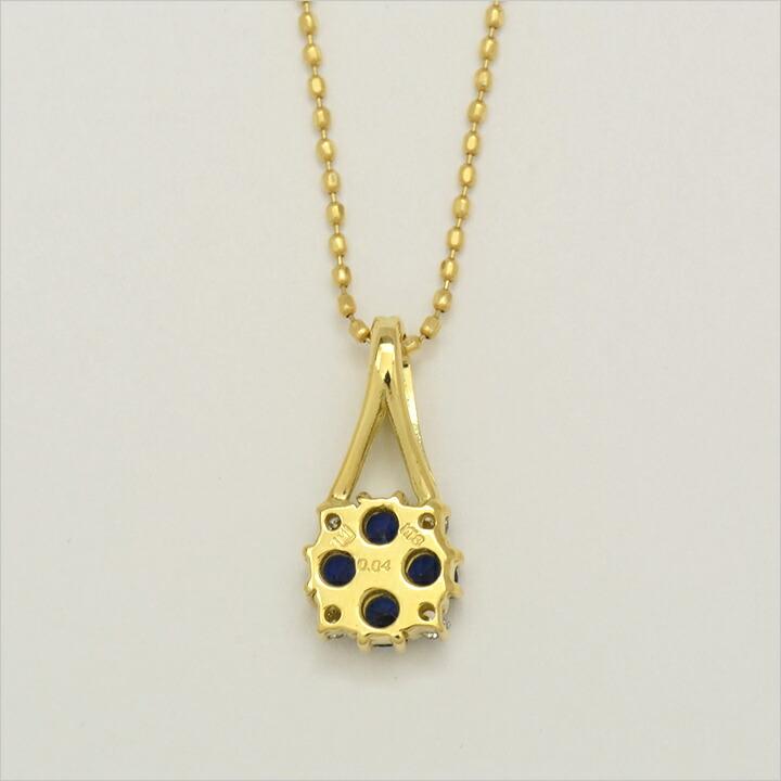 ペンダントトップ ブルーサファイア ダイヤモンド 花 フラワー bouquet