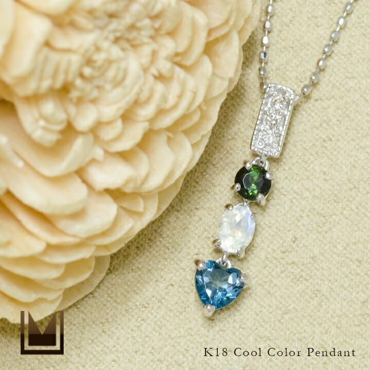 ペンダントトップ クールカラー chicca ネックレス PT900・K18・K10 