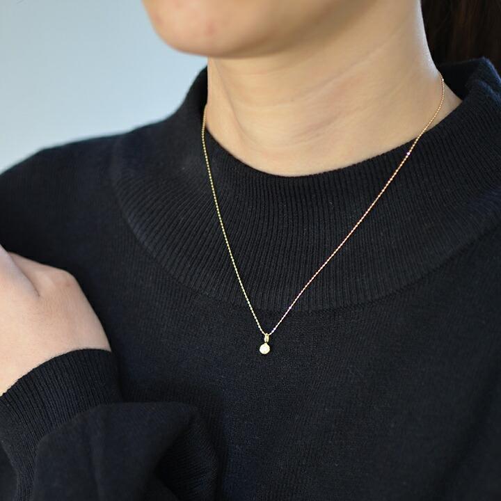 ペンダントトップ ダイヤモンド 0.05ct piccolo ネックレス PT900・K18 