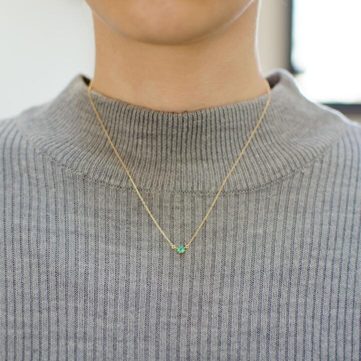 ネックレス エメラルド rubacuori ペンダント アズキチェーン PT900