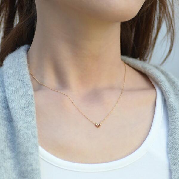 K18 PG ダイヤ♡サファイア　ネックレス　リバーシブル　18金　色石 ネックレス カラーサファイア ダイヤモンド 18金 K18 ゴールド