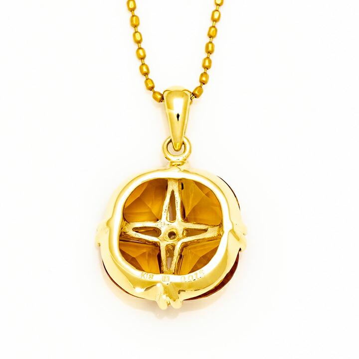 ゴールドシトリン　ダイヤモンドネックレストップ ペンダントトップ シトリン ダイヤモンド ゴールド K18 レディース 18K