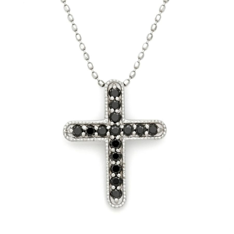 ペンダントトップ ブラックダイヤモンド ゴールド K18 croce 4月誕生石 プレゼント レディース 18K 18金