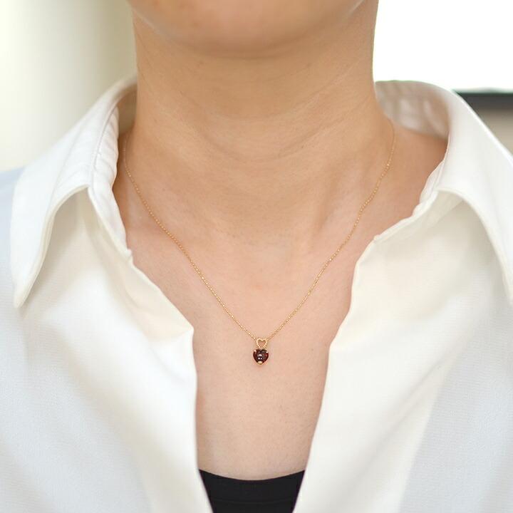 ペンダントトップ ガーネット tipetto ネックレス PT900・K18・K10選択