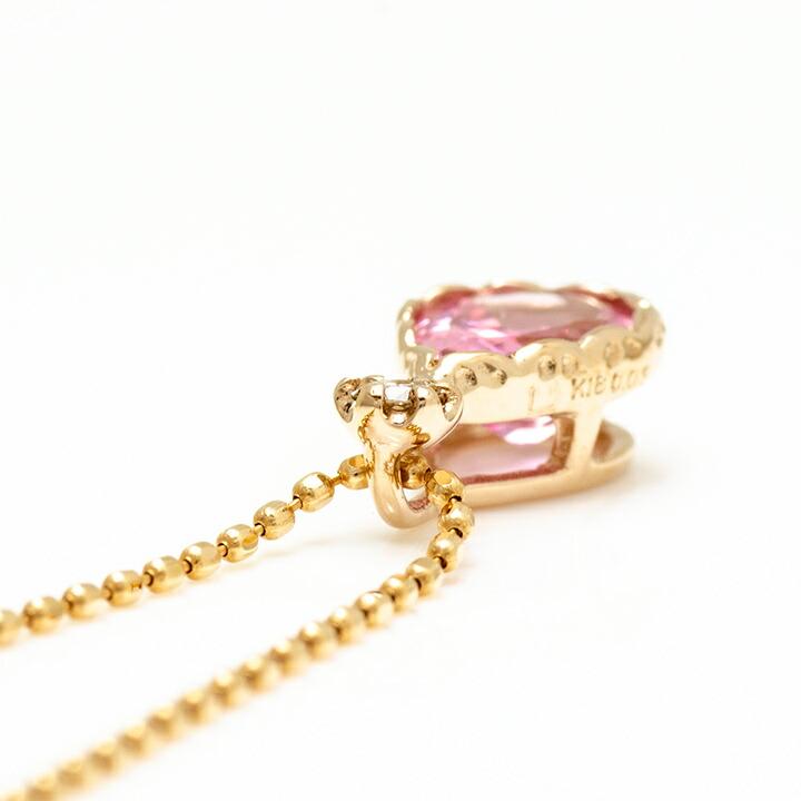 ペンダントトップ ピンクトルマリン ダイヤモンド goccia PT900・K18